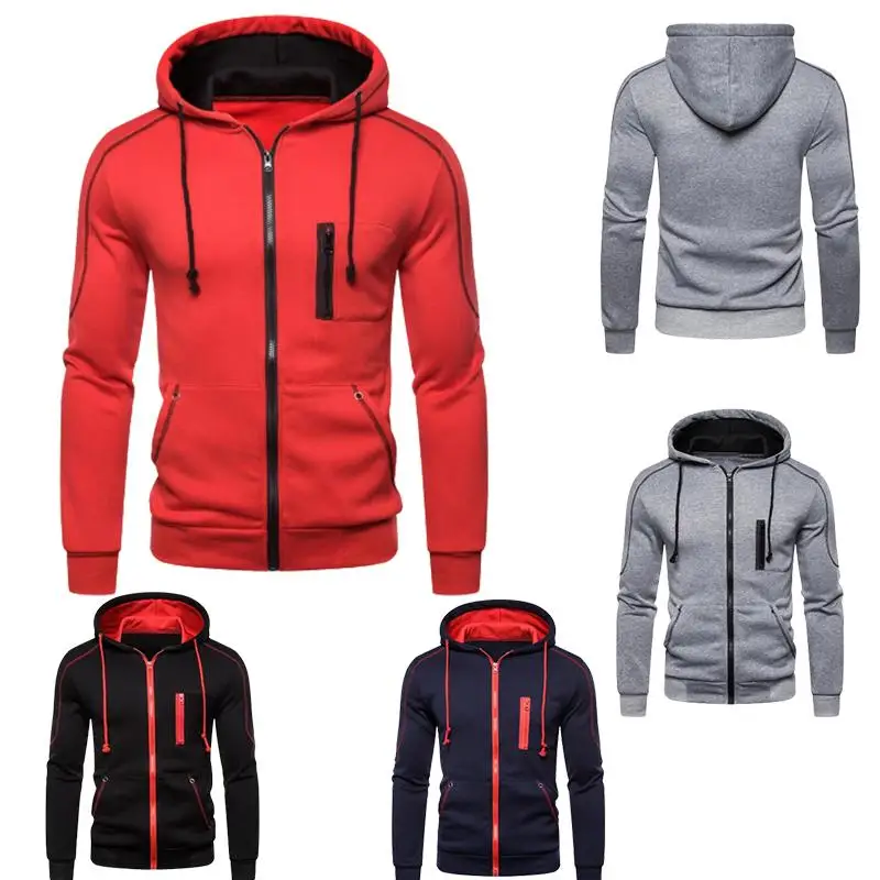 

Men's Jackets Hooded Coats Casual Zip Up Fleece Sweatshirt Outwear Male Fashion Tracksuit Oversized Hoodies Streetwear New Tops
