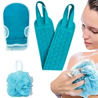 body scrubber for shower scrubbing gloves for body 3pcs bath wash cloth for body exfoliation for men and women gifts for family