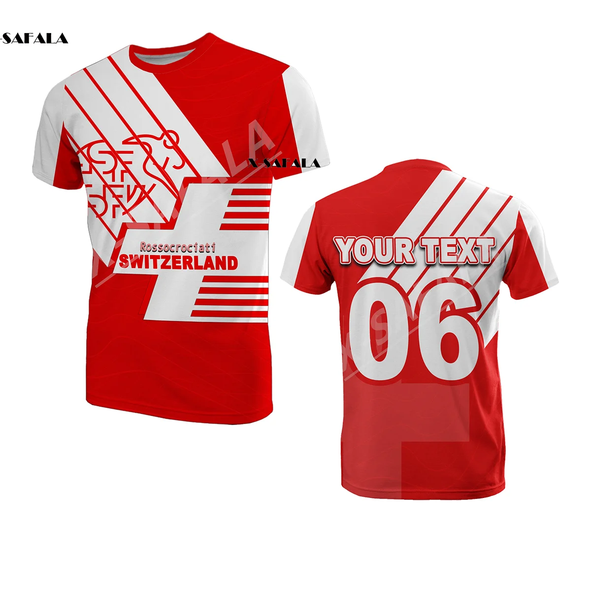 

Футболка швейцарская спортивная с 3D-принтом, облегающая футболка с коротким рукавом, Повседневный дышащий топ с круглым вырезом из молочно...