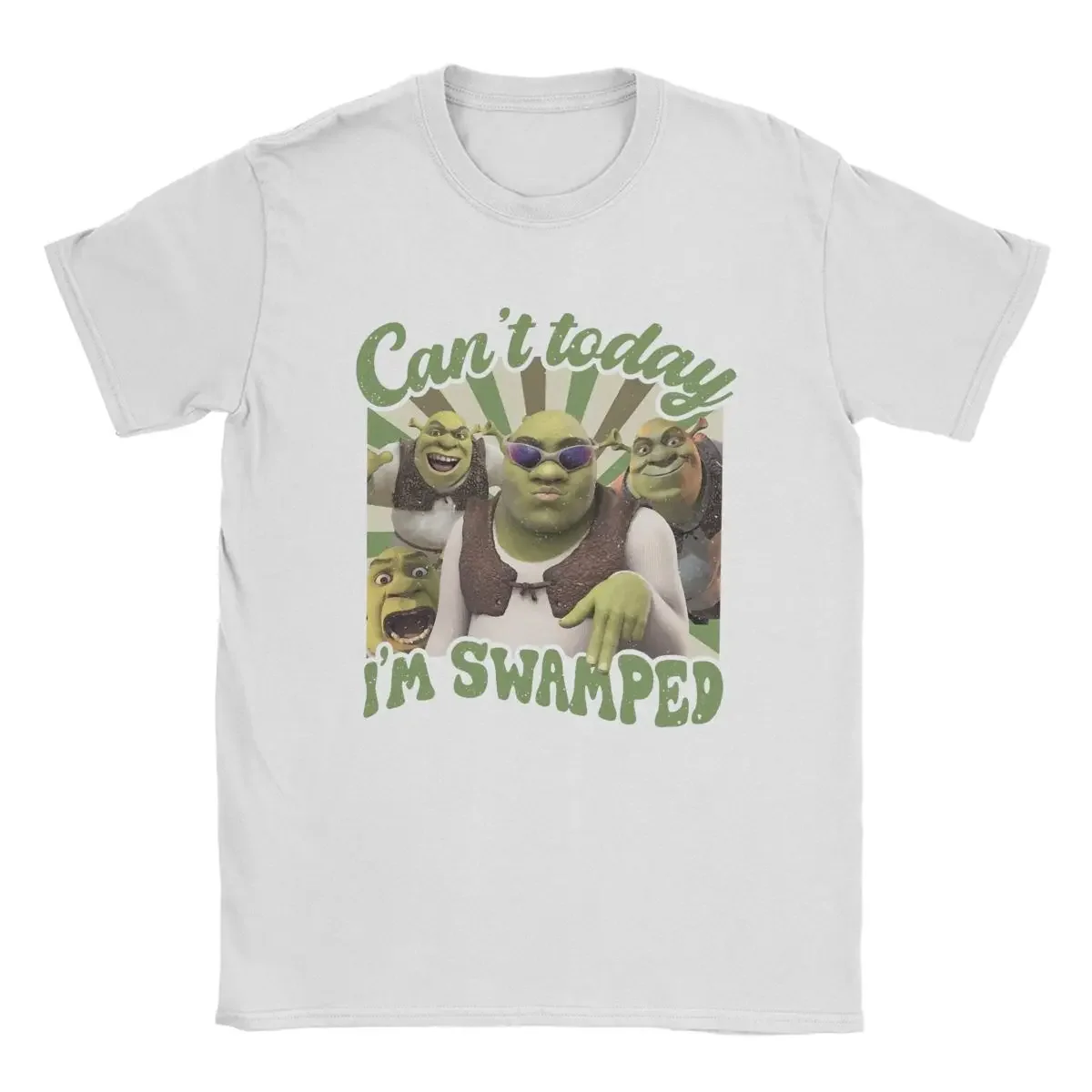Футболка Shreks Can't Today I'm Swamped мужские хлопковые футболки с круглым воротником