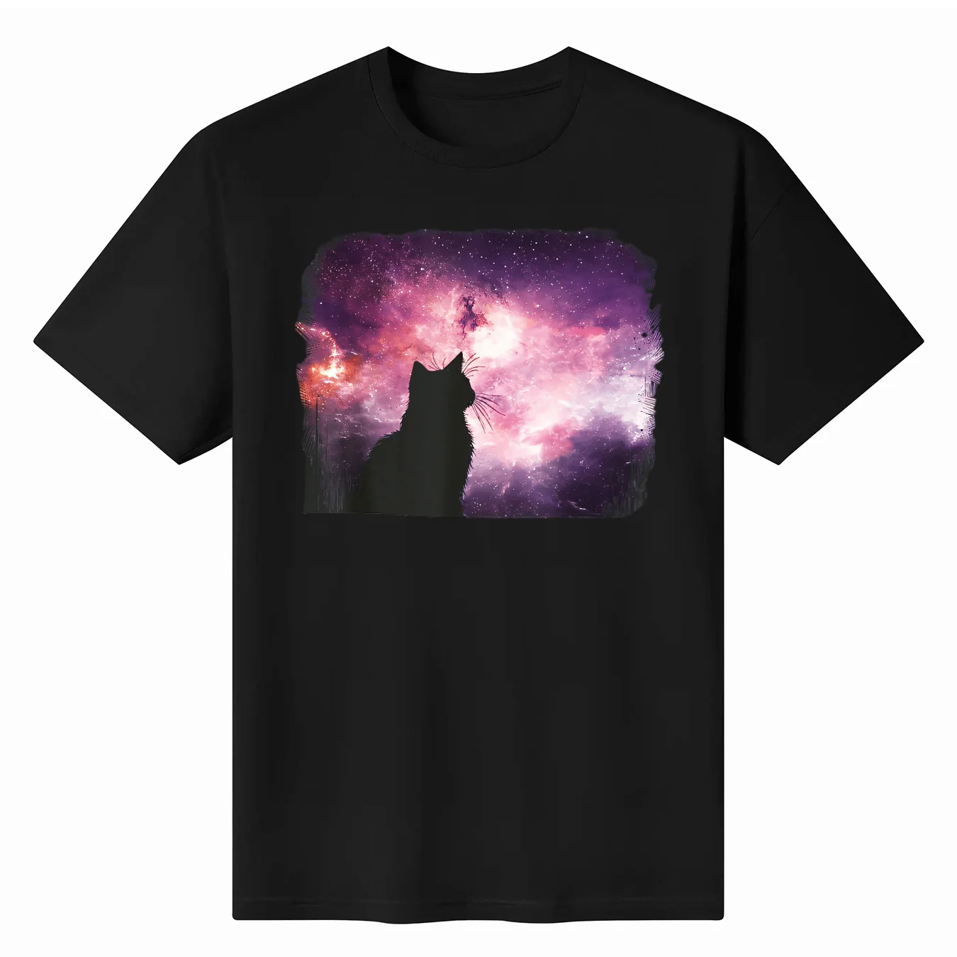 Новая модная футболка с рисунком кота и галактики повседневный топ короткими