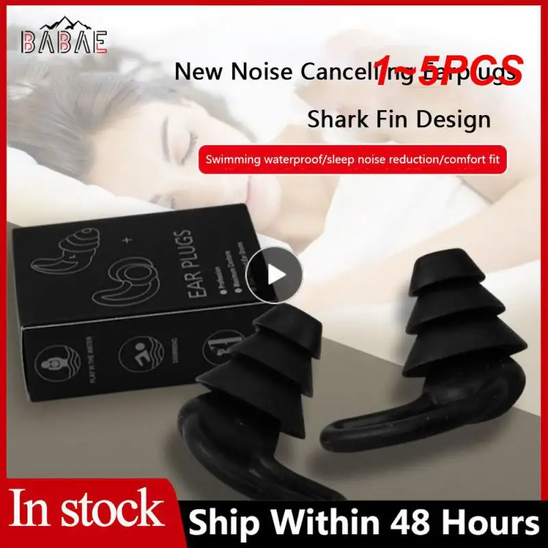 

1~5PCS Soft Silicone Swimming Earplugs Waterproof Dust-Proof Spiral Sleep Soundproof Ear Plugs With Box Diving Water Sports Ear