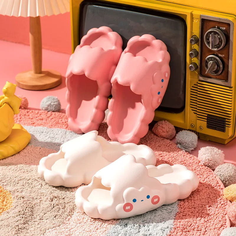 Summer Comfort EVA Slippers Fashion Bathroom Shower Anti Slip Thick Sole Durable Slippers Cute Women's Cloud Sandal Slippers