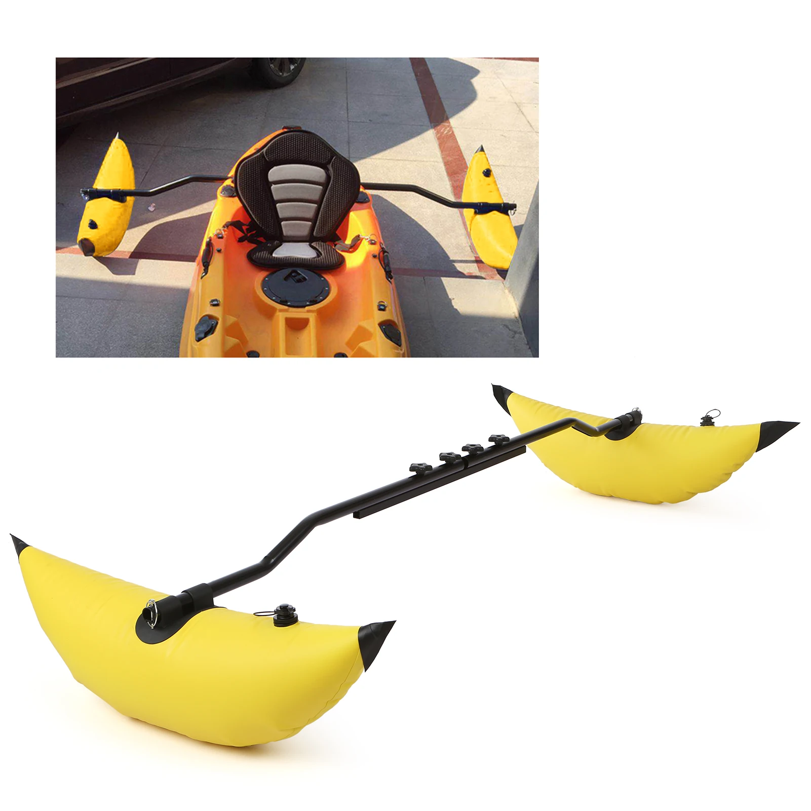 2022 New Kayak PVC Inflatable Outrigger Float with Sidekick Arms Rod Boat Fishing Standing Float Stabilizer System Kit