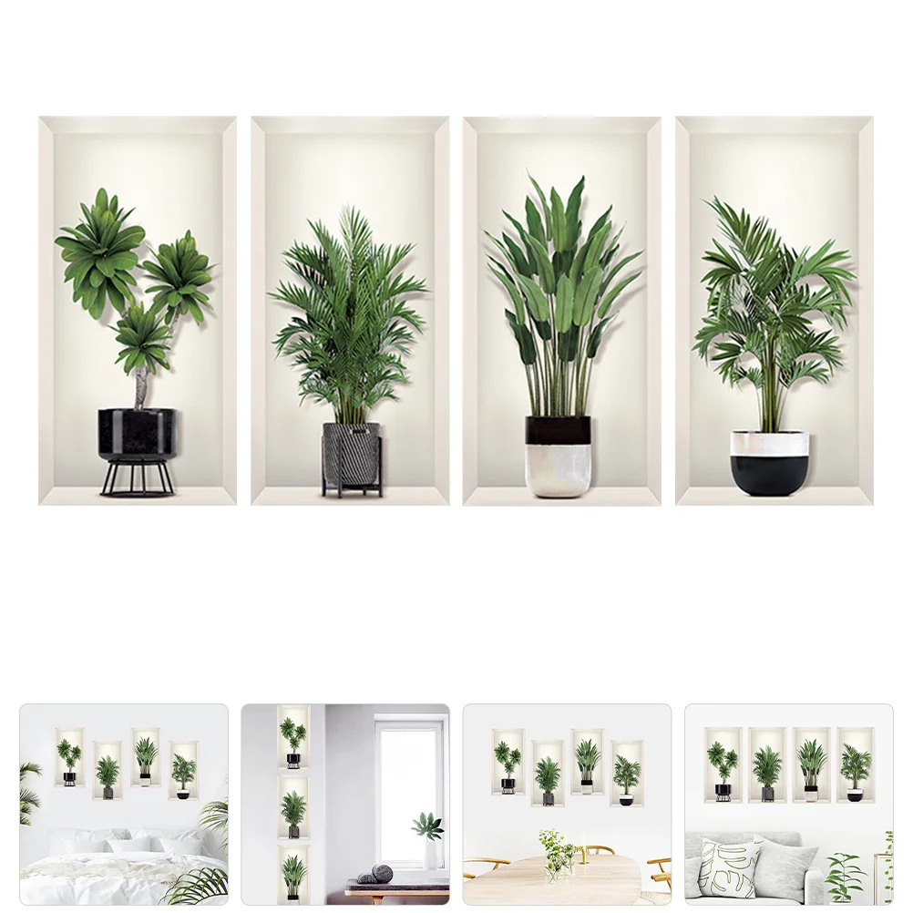 

Indoor Decor Wall Sticker Decals Aesthetic Stickers Bonsai Pvc Pot Bedroom