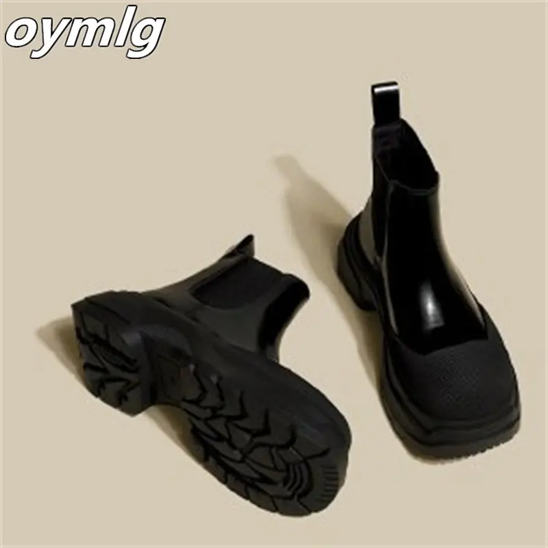 

Chelsea boots women's 2022 new autumn and winter thick bottom heightening casual all-match thin wind knight boots