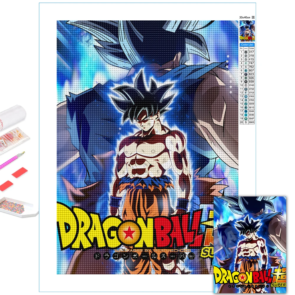 

Dragon Ball Super 5D Diy Diamond Paintings Japanese Action Anime Full Drill Embroidery Kits Cross Stitch Goku Picture Home Decor