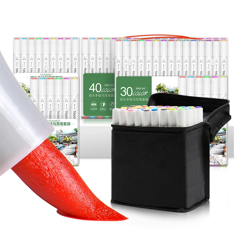 

TOUCHNEW Markers T8 NEW 30/40/80Colors Soft Brush Markers Pen Drawing Art Markers Set For Manga Animation Design Art Supplies