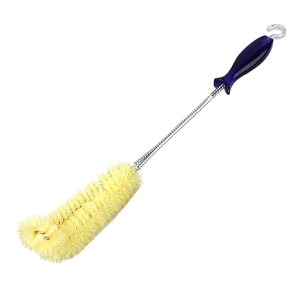 

Щетка для бутылки, 40 см, желтая щетка для чистки углов, прочная спиральная подвесная конструкция, длинная ручка