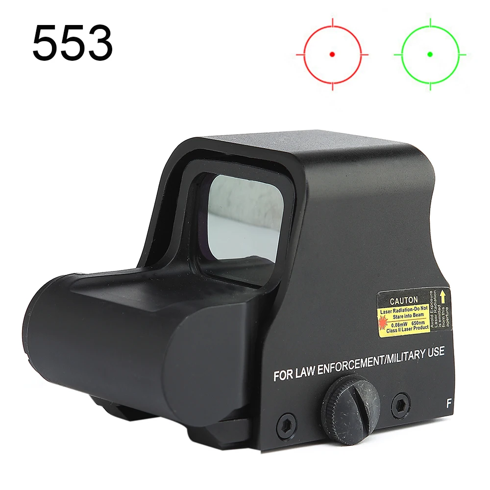 

Tactical Red Dot Rifle Scope Hunting Holographic Reflex Sight 553 Black Brigthness Adjustable Fits 20mm Picatinny Rail Mount