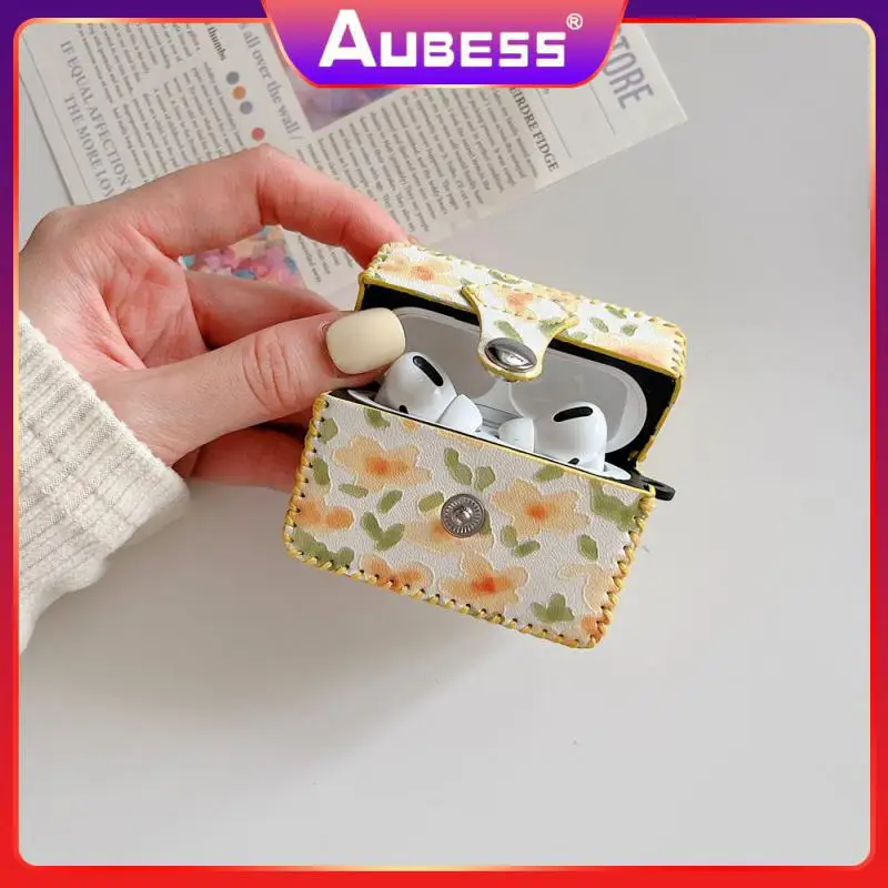 

Fashion Electronic Durable Flowers Simple Protective Sleeve Beautiful Equipment Practical Yellow Wear Resistance Headphones