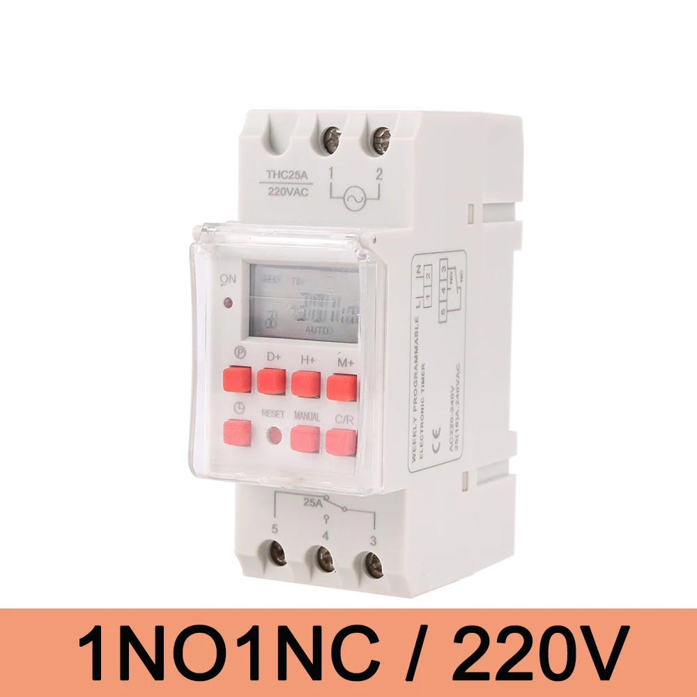 Высококачественный программируемый цифровой таймер 25 А 7 дней, реле управления временем для 16 выходных сигналов ВКЛ./ВЫКЛ. 12 В 24 в 110 В 220 в 240 В