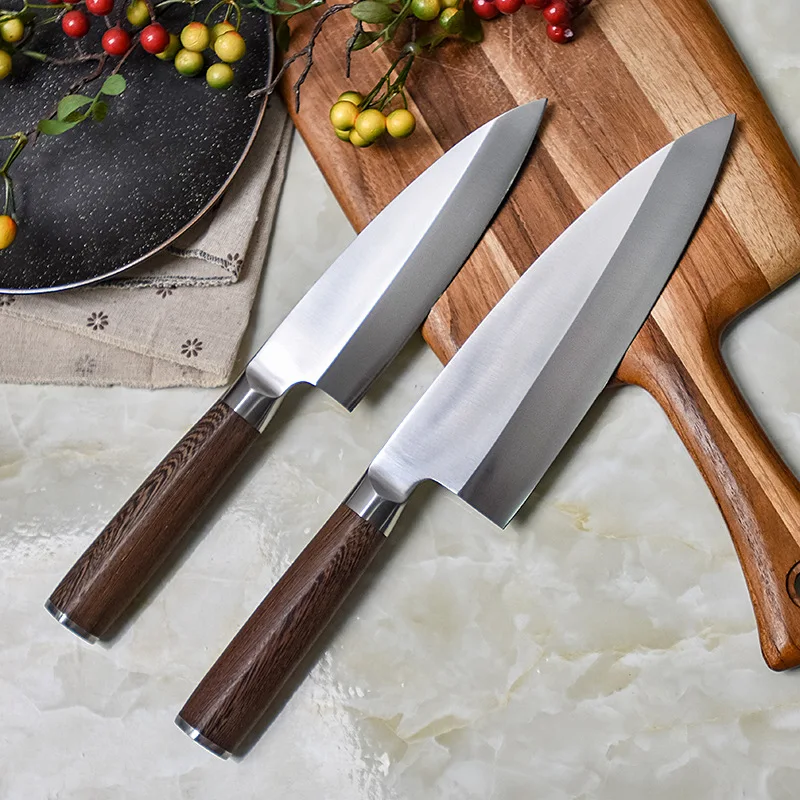 

6.5/8 Inch Deba Knife Single-edged Chefs Cleaver Slicing Sashimi Right-Handed Kitchen Knives Wenge Wood Handle Cooking Tools