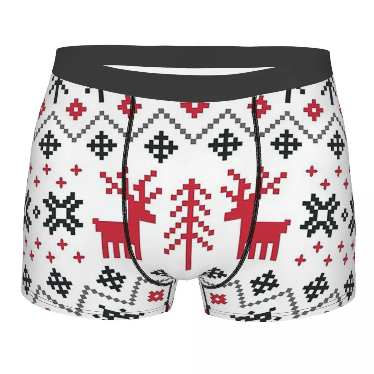 

Праздничный свитер с надписью "Merry Christmas", "Санта-Клаус", "Лось", "Снежинка", нижнее белье, хлопковые брифы, мужское нижнее белье