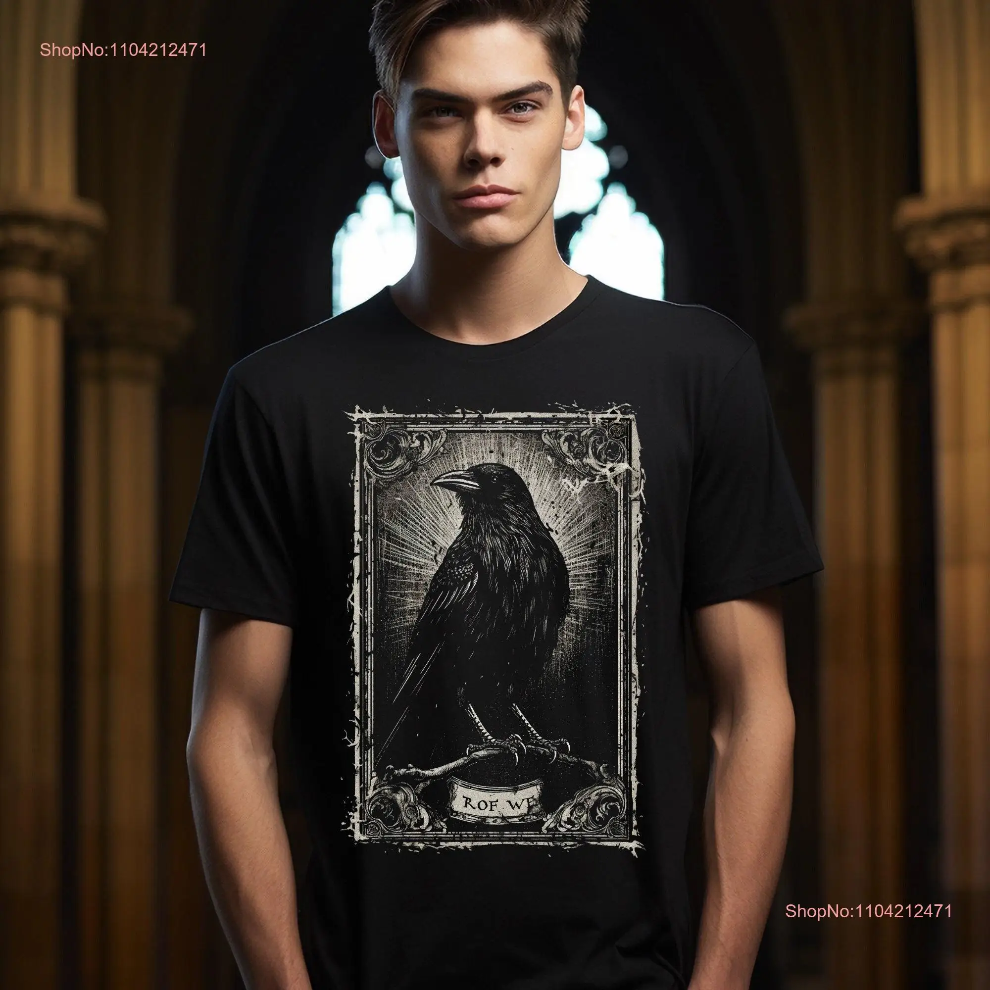 Готическая футболка с картами Таро ужасов и вороном готическая сказка Эдга alan