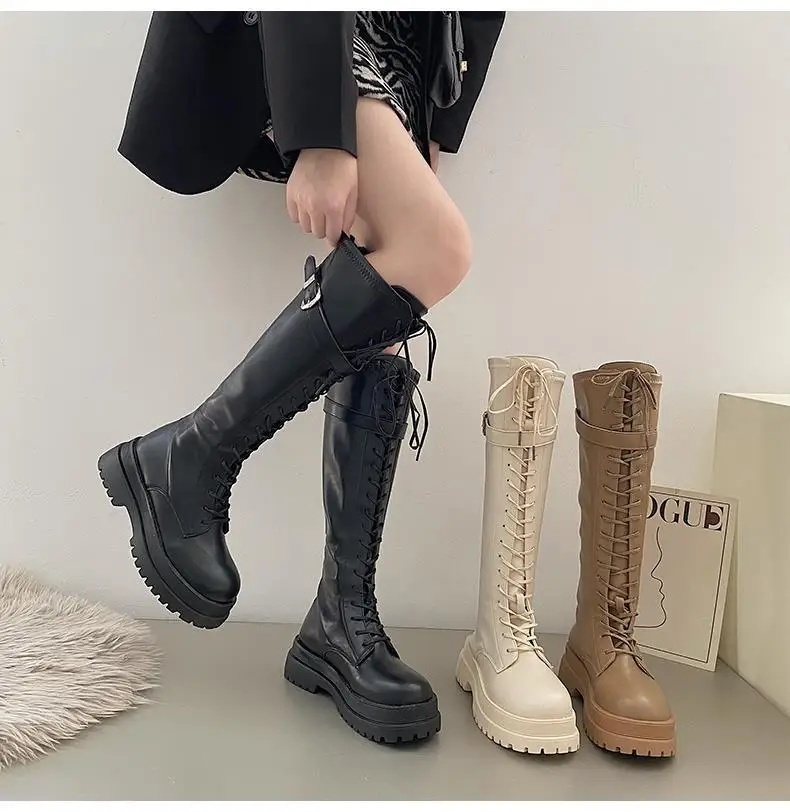

Summer New Knight Boots Net Retro College British Style Thick Bottom Thick Heel Motorcycle Boots Fashion