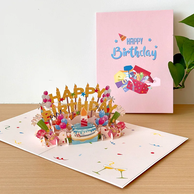 Новая креативная бумажная скульптура со скелетом на день рождения 3D-карта