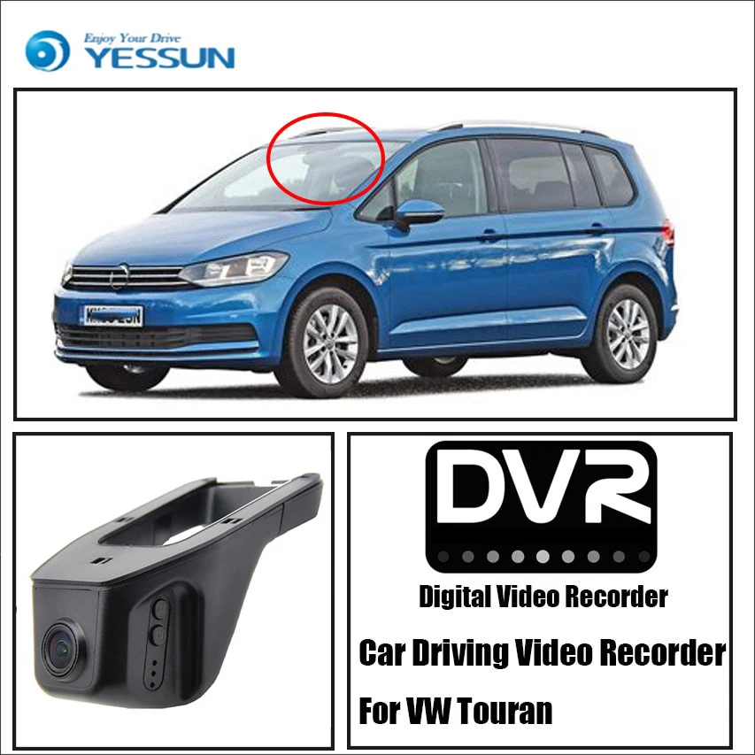 

YESSUN для Volkswagen Touran Автомобильная фронтальная камера-для iPhone Android APP функция управления/DVR видеорегистратор для вождения