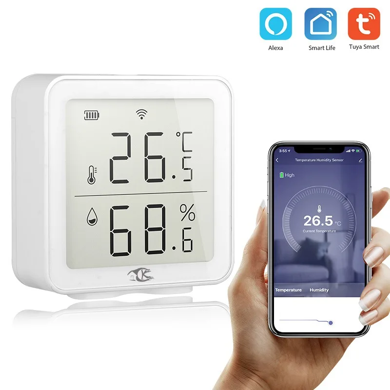 

ZK20 WIFI Temperature Humidity Sensor Indoor Hygrometer Thermometer Detector Smart Life Remote Control Support Alexa Google Home