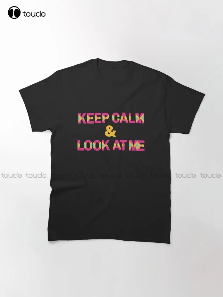 Футболка мужская классическая с надписью Keep Calm And Look At Me майка жилет цифровой