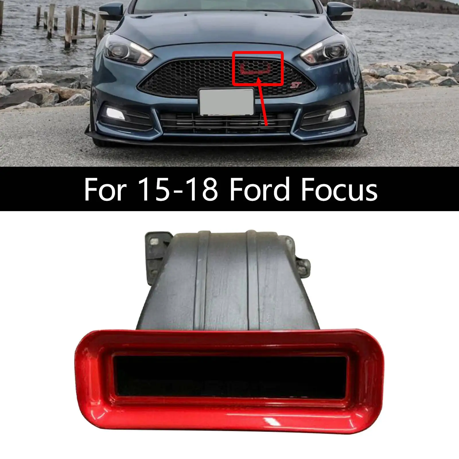 

For Ford Focus MK3.5 2015-2018 Hatchback Sedan Turbo Air Intake Mouth Tuyere Red Lip Big Mouth ABS Car Accessories