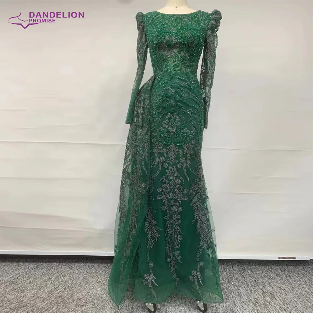 

Элегантное арабское кружевное вечернее платье Дубая для женщин 2022 вечерние платья с длинным рукавом с круглым вырезом Русалка со стразами ...