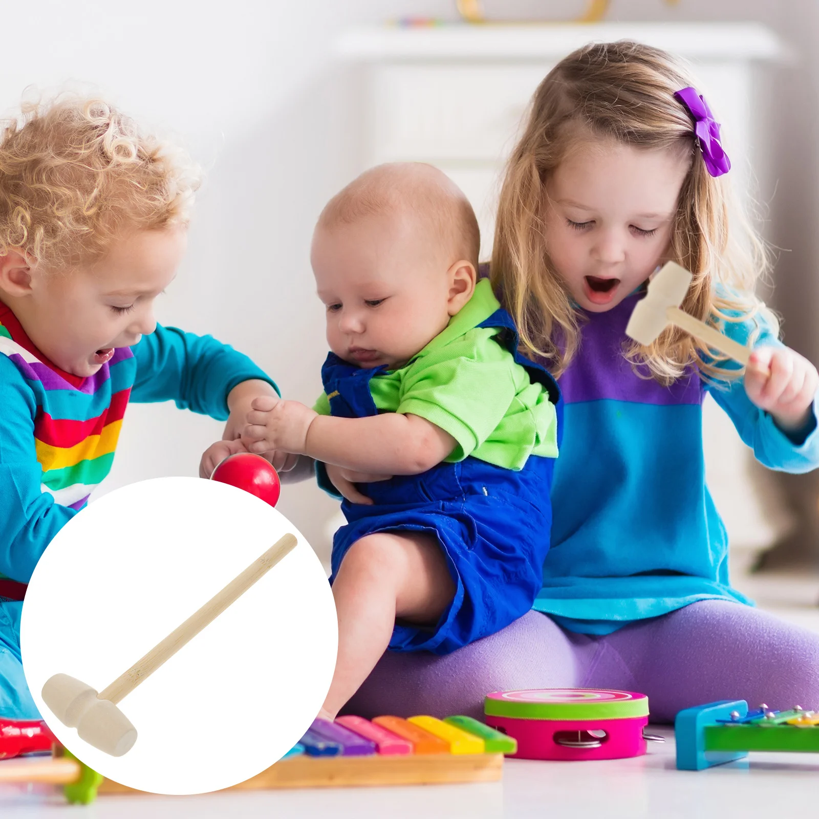 

36 Pcs Wooden Hammer Kids Mallet Toys Accessories Cracking Hammers Child