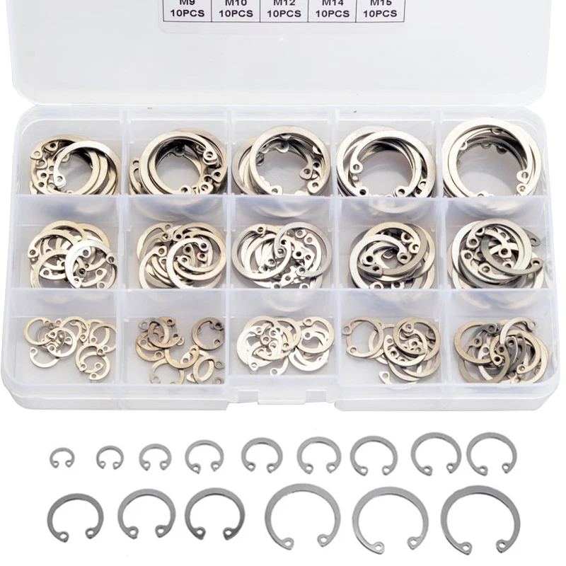 Стопорные кольца внутренние 150 C-образные M9-M28 шт. набор стопорных колец из