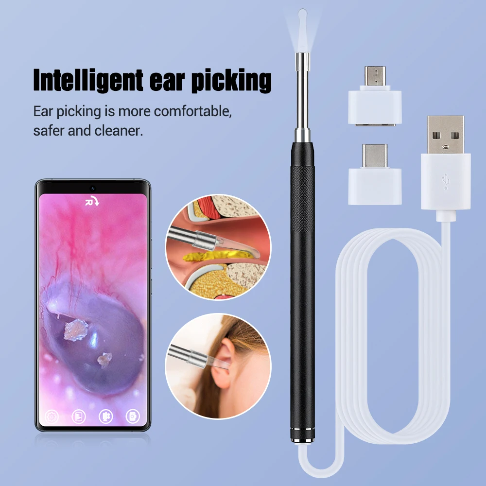 

Wireless Smart Visual Ear Cleaner Otoscope Ear Wax Removal Tool With Camera Oral Inspection Ear Spoon Ear Endoscope Kit