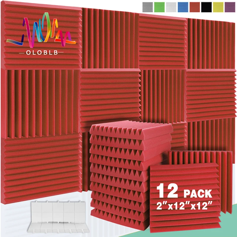

Acoustic Foam Panels Sound Absorbing 12 Pcs House Isolation Wall Soundproof Foam Studio Noise Insulation Panel Home Decoration