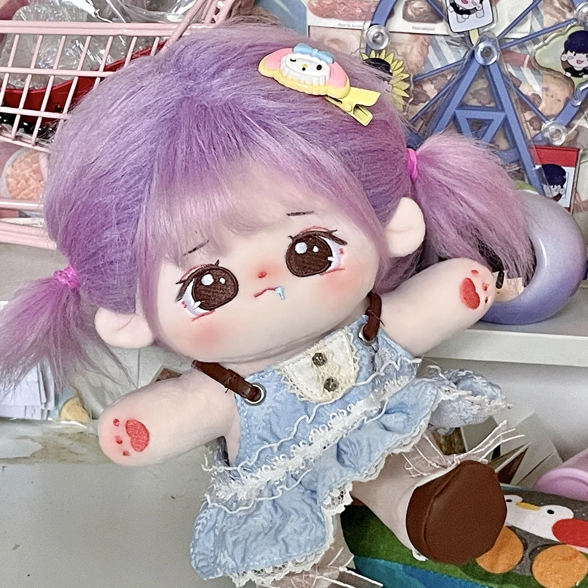 

Kawaii Grape Cute Purple hair Girl 20cm Plush Stuffed Cotton Doll Toy Body Plushie Cosplay Pillow Xmas Gifts