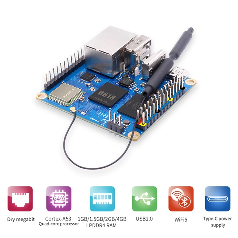 Для Orange Pi Zero 3 макетная плата 1 5 ГБ ОЗУ H618 Wifi5 + BT 0 гигабитная LAN для Android 12 Debian12