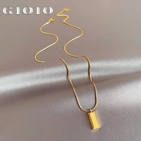 design imitates gold bar shape pendant stainless steel short necklace woman simple clavicle chain of korean fashion jewelry girl
