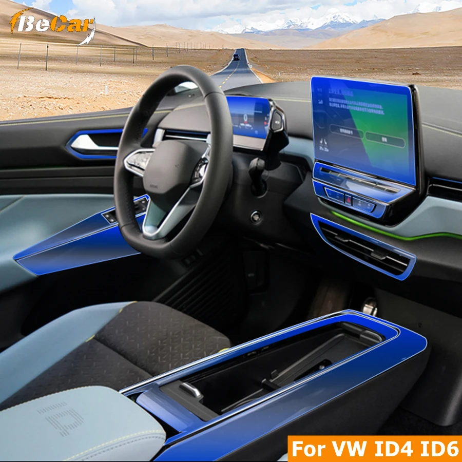 For VW ID4 ID6 2020-2022 Car Transparent TPU Navigation Screen Protector Cover Full Set GPS Display Touchscreen Protective Film