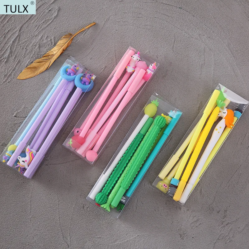 TULX-suministros de papelería kawaii, suministros escolares coreanos, bolígrafos de gel, bonitos artículos de papelería