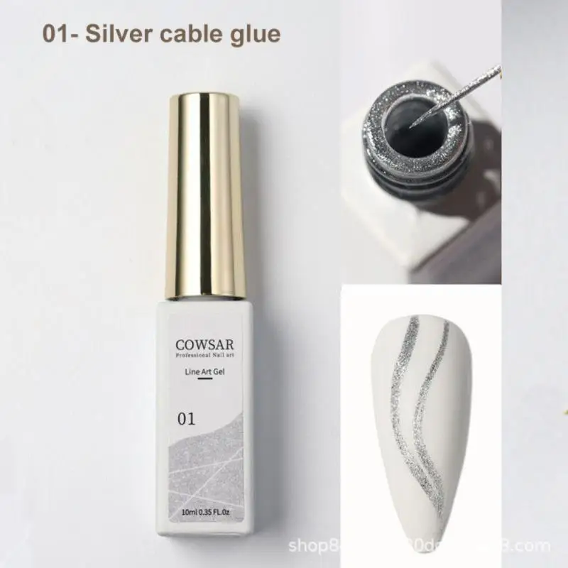 

Nail Enhancement High Density Pull Cord Glue Edge Painting Platinum Glue Mirror Metal Glue Gold Silver White Explosion Flash