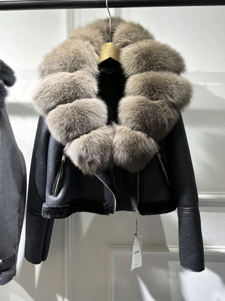 Женская куртка из искусственного меха ягненка