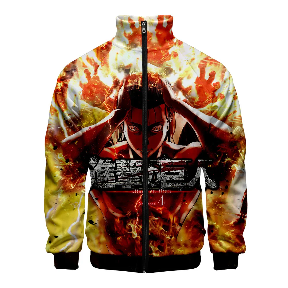 

New Attack On Titan Stand Collar Zipper Jacket Men/Women Fashion Cool Spring Autumn Stand Collar Jackets Casual Sweatshirts Coat