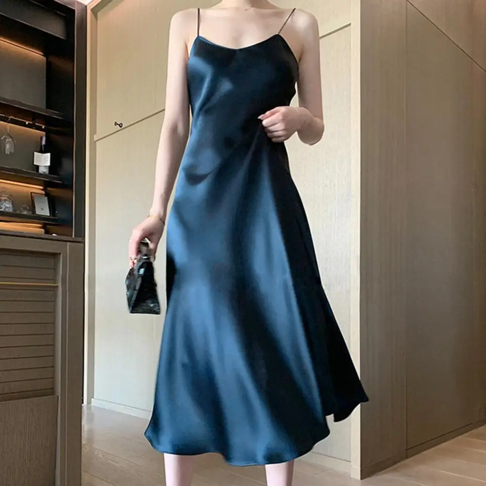 

Sexy Party Dress Slim Fit Strappy Dress Low Cut Breathable Summer Evening Dress Sleeping
