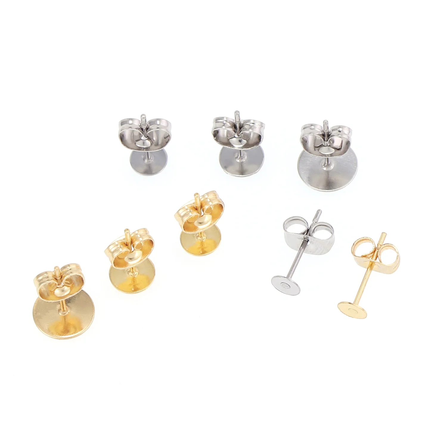 20-100pcs Stainless Steel 3-6mm High Quality Multicolor Polished Round Ball/Plug Stud Earrings Safe Anti-Allergy Studs - купить по