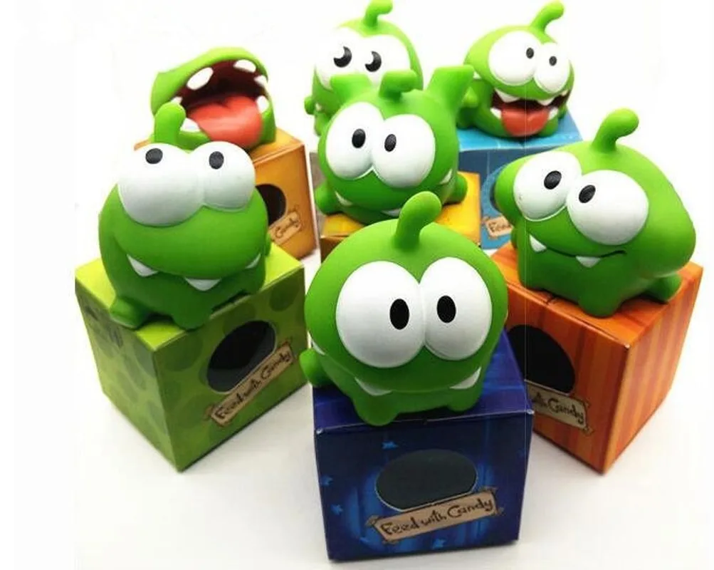 

Hot1Pcs Rope Frog Vinyl Rubber Android Games Doll Cut The Rope OM NOM Candy Gulping Monster Toys Figure with Sound For baby kids