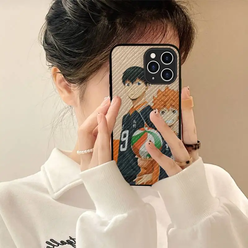 

Haikyuu Volleyball Phone Case Hard Leather Case for iPhone 11 12 13 Mini Pro Max 8 7 Plus SE 2020 X XR XS Coque