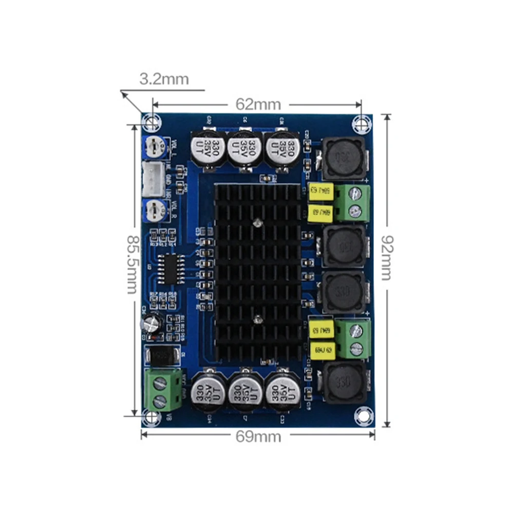 DC12-26V 120Wx2 TPA3116D2 двухканальный цифровой мощный стерео аудио усилитель плата