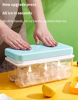 32 grid ice cube tray maker box mould with lid plastic ice mould creative diy square ice cube mold refrigerator ice box