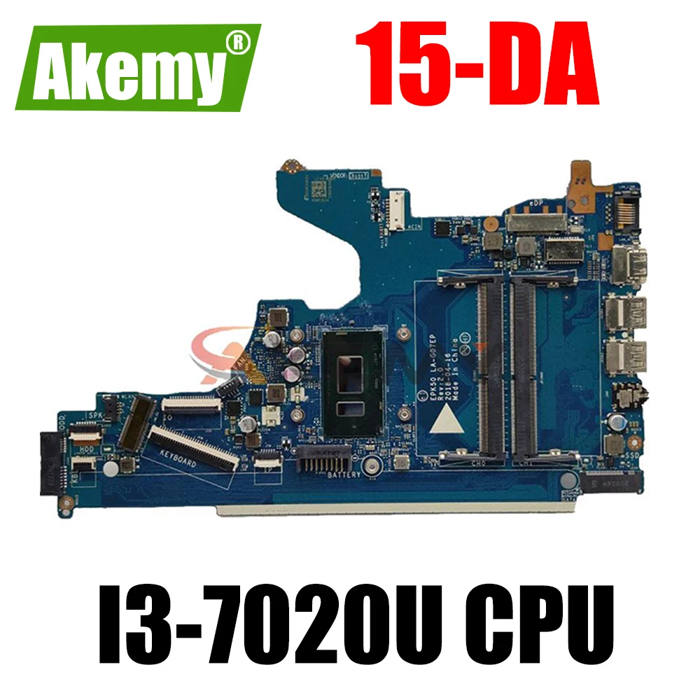 

Для ноутбука HP 15-DA 15-DA0076nr, материнская плата SR3LD I3-7020U EPK50 L20373-001 DDR4 100%, протестирована, быстрая доставка