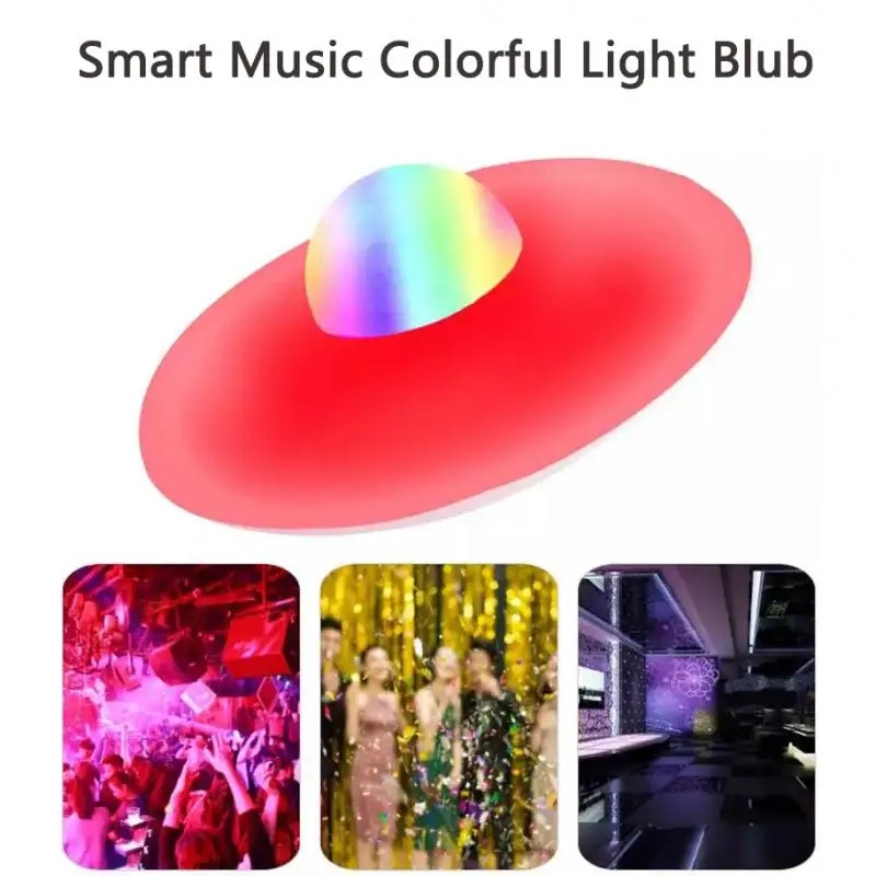 

Remote Control Rgb Led Light Lamp E27 Led Bulb Speaker Bluetooth5.0 Remote Control Crystal Ball Led Bulb Adjusted 86v-265v