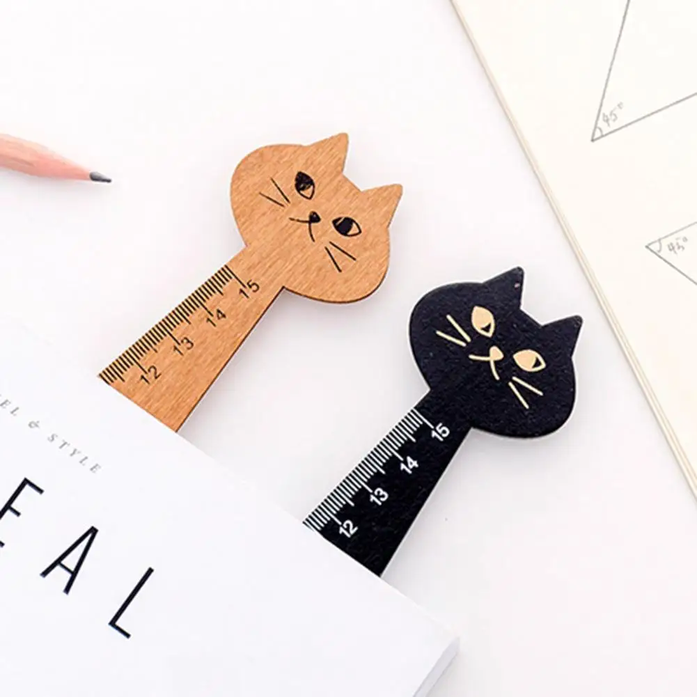 

Excellent Ruler Clear Scale Learning Tool Student Ruler Cat Shpe Creative Retro Student Ruler for School Drawing Ruler