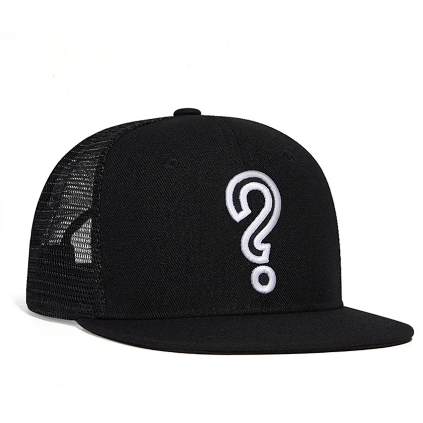 Высококачественная бейсболка с вышивкой Вопросы плоская сетчатая для мужчин и