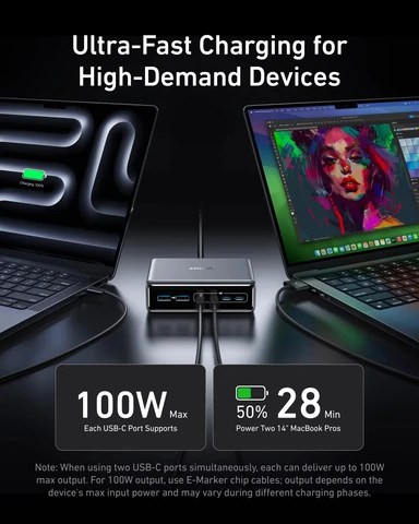 Зарядное устройство Anker Prime, 200 Вт, 6 портов, зарядная станция GaN, настольное зарядное устройство USB-C PD с быстрой зарядкой, совместимое с iPhone