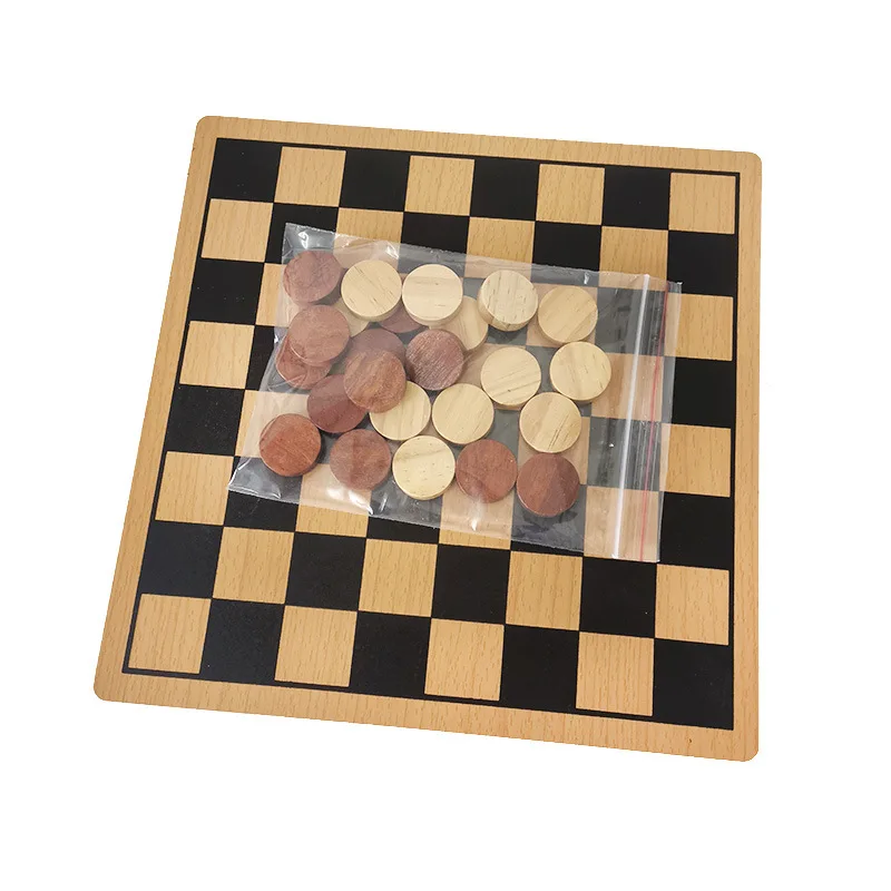 

24Pcs/set Wooden Round Checkers Backgammon Accessories Large Pieces Chess Game Props Two Colors Each 12Pcs for Board Games